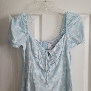 Princess Polly Blue & White Flower Dress